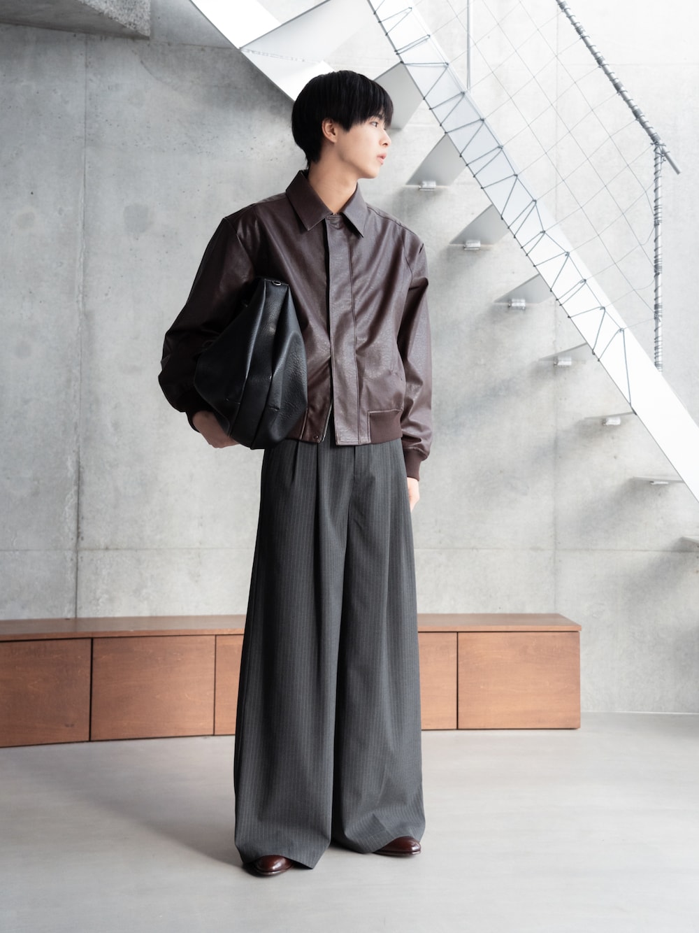 Concealed front short zip blouson / コンシールドフロントショート