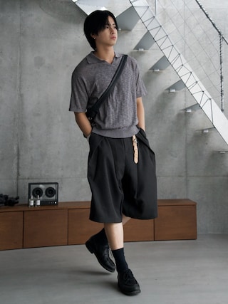 「SINSS(シンス)のSlub skipper HS T-shirt / スラブスキッパーショートスリーブTシャツ(Tシャツ/カットソー)」を使った、てるさん(メンズ・181cm)の夏コーディネート