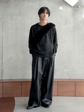 「SINSS（シンス）のFur shoulder bag / ファーショルダーバッグ（ショルダーバッグ）」を使った、てるさん（メンズ・181cm）の冬コーディネート