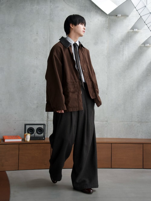 Tweed three tuck wide slacks / ツイード3タックワイドスラックス