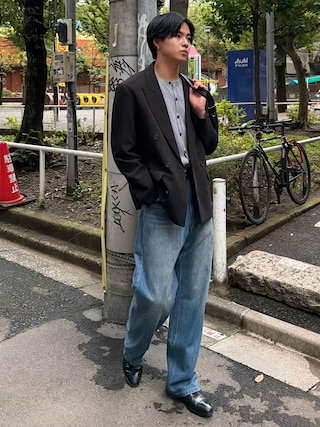 「SINSS(シンス)のSilver 925 short necklace / シルバー925ショートネックレス(長さ調整可能)(ネックレス)」を使った、てるさん(メンズ・181cm)の秋コーディネート