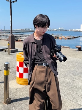 「タンクトップ」｜「アイテム（タンクトップ）」を使った、てるさん（メンズ・181cm）の秋コーディネート