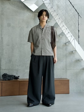 「SINSS（シンス）のアイテム（パンツ）」を使った、てるさん（メンズ・181cm）の夏コーディネート