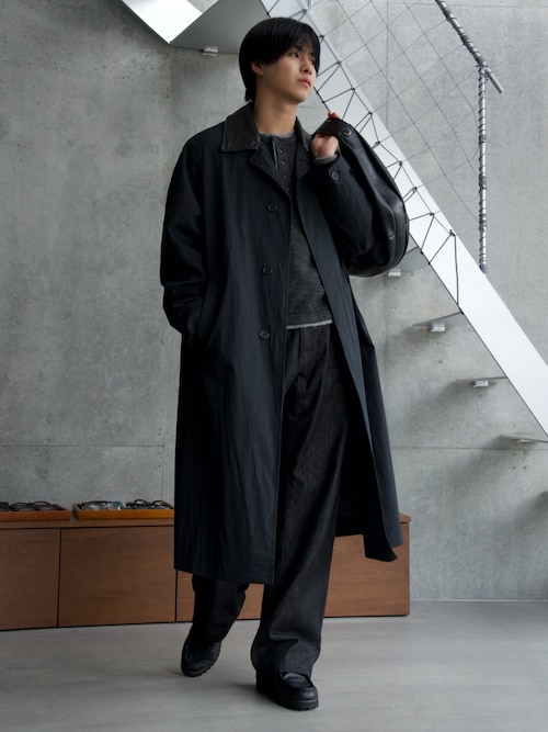 「SINSS(シンス)のWool blend layered henley knit / ウールブレンドレイヤードヘンリーニット(ニット/セーター)」を使った、てるさん(メンズ・181cm)の秋コーディネート