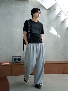 「アイテム（スウェットパンツ）」を使った、てるさん（メンズ・181cm）の春コーディネート