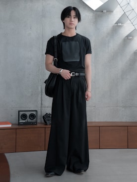 「SINSS（シンス）のGraphic compact T-shirt / グラフィックコンパクトTシャツ（Tシャツ/カットソー、その他）」を使った、てるさん（メンズ・181cm）の春コーディネート