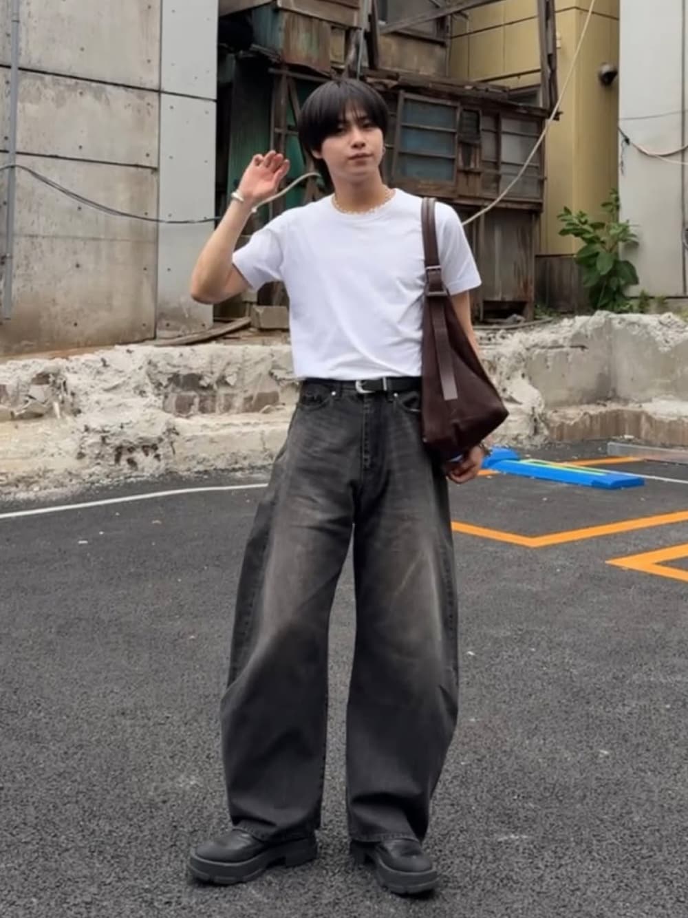 SINSS ジーンズ Baggy silhouette curve denim / バギー