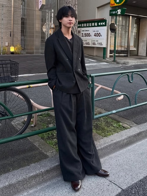 【SINSS】セットアップ 3点セット ツイードジャケット、スラックス、ネクタイ SINSS ネクタイ Tweed classic tie / ツイードクラシックネクタイ