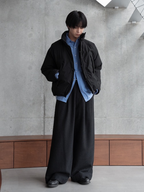 Flannel two tuck wide striped slacks / フランネル2タックワイド