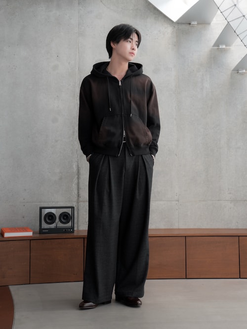 Box tuck check slacks / ボックスタックチェックスラックス
