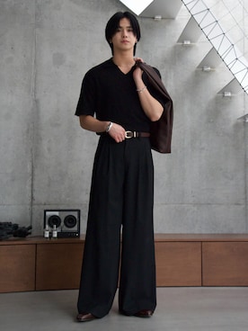 「SINSS（シンス）のアイテム（トップス）」を使った、てるさん（メンズ・181cm）の夏コーディネート