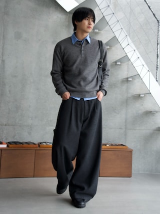 「SINSS(シンス)のBox cut shirt / ボックスカットシャツ(シャツ/ブラウス)」を使った、てるさん(メンズ・181cm)の秋コーディネート