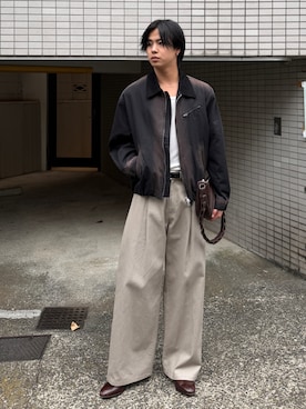 「SINSS（シンス）のアイテム（ショルダーバッグ）」を使った、てるさん（メンズ・181cm）の秋コーディネート