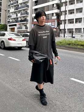 「SINSS（シンス）のアイテム（バッグ）」を使った、てるさん（メンズ・181cm）の夏コーディネート