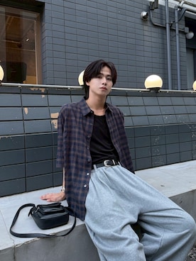 「アイテム（スウェットパンツ）」を使った、てるさん（メンズ・181cm）の夏コーディネート