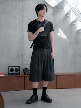 「SINSS（シンス）のGraphic compact T-shirt / グラフィックコンパクトTシャツ（Tシャツ/カットソー、その他）」を使った、てるさん（メンズ・181cm）の春コーディネート