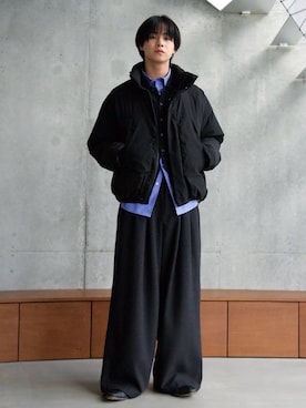 「アイテム（ダウンジャケット/コート）」を使った、てるさん（メンズ・181cm）の秋コーディネート