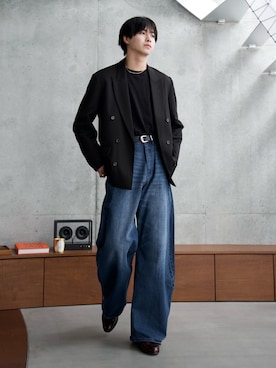 「SINSS（シンス）のアイテム」を使った、てるさん（メンズ・181cm）の冬コーディネート