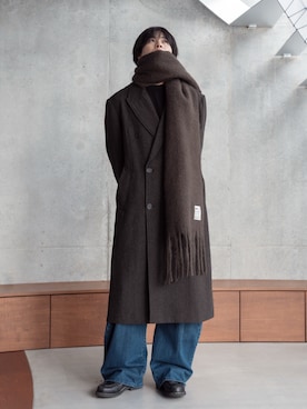 「アイテム（トレンチコート）」を使った、てるさん（メンズ・181cm）の冬コーディネート