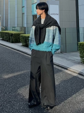 「アイテム（ニット/セーター）」を使った、てるさん（メンズ・181cm）の秋コーディネート