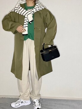 「しまむら（シマムラ）のアイテム（トレンチコート）」を使った、ricococogukさん（レディース・156cm）の冬コーディネート