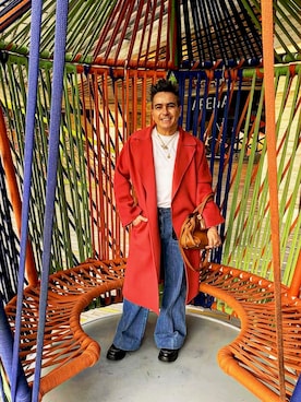 「Max Mara（マックスマーラ）のアイテム（チェスターコート）」を使った、Maiqolさん（メンズ・168cm）の春コーディネート