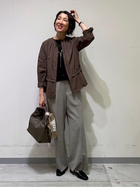 「INDIVI（インディヴィ）のアイテム（ブルゾン）」を使った、yuriさん（レディース・170cm）の春コーディネート