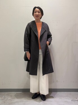 「アイテム（トレンチコート、グレー系）」を使った、yuriさん（レディース・170cm）の春コーディネート