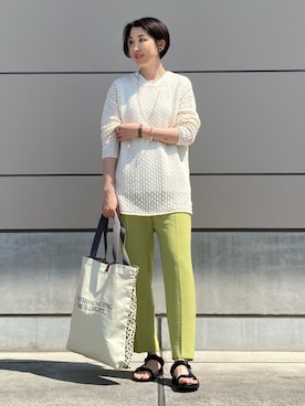 「ウエストゴム」｜「アイテム（その他）」を使った、yuriさん（レディース・170cm）の春コーディネート