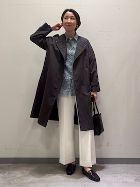 「アイテム（トレンチコート、グレー系）」を使った、yuriさん（レディース・170cm）の冬コーディネート