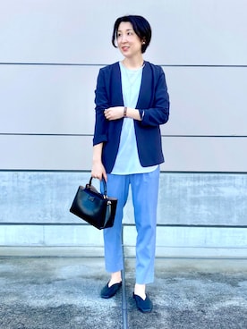 「カラー×コーデ」｜「アイテム（スーツジャケット）」を使った、yuriさん（レディース・170cm）の春コーディネート