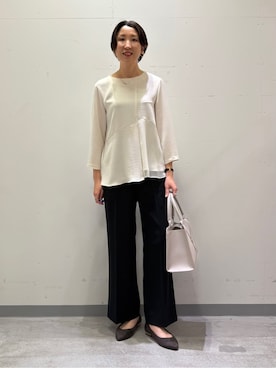 「アイテム（スーツジャケット、グリーン系）」を使った、yuriさん（レディース・170cm）の冬コーディネート