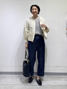 「INDIVI（インディヴィ）のアイテム（ブルゾン）」を使った、yuriさん（レディース・170cm）の春コーディネート