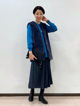 「ジレ」｜「アイテム（ブルゾン）」を使った、yuriさん（レディース・170cm）の秋コーディネート