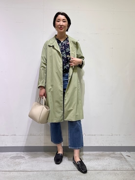 「INDIVI（インディヴィ）の【洗える／前後2WAY】インナータンクトップ（タンクトップ、ホワイト系）」を使った、yuriさん（レディース・170cm）の春コーディネート