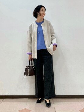 「アイテム（トレンチコート、ブルー系）」を使った、yuriさん（レディース・170cm）の秋コーディネート