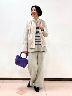 「インディヴィ」｜「アイテム（その他アウター）」を使った、yuriさん（レディース・170cm）の冬コーディネート