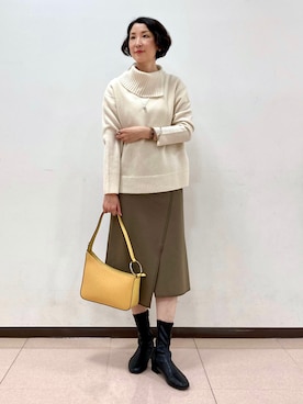 「ラップスカート」｜「アイテム（その他）」を使った、yuriさん（レディース・170cm）の秋コーディネート