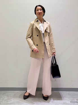 「アイテム（スーツジャケット、ブルー系）」を使った、yuriさん（レディース・170cm）の冬コーディネート