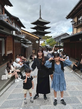 「アイテム（デニムジャケット）」を使った、Ayaさん（レディース・155cm）の秋コーディネート