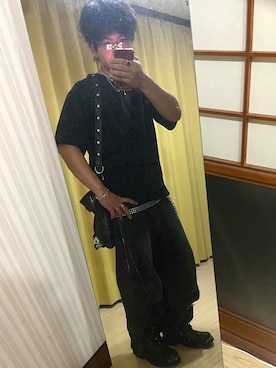 「黒Tシャツ」｜515151kazuさん（メンズ・171cm・20代）の夏コーディネート