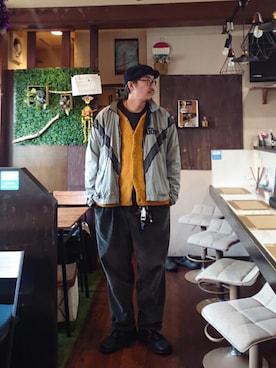 「アイテム（ミリタリージャケット）」を使った、cocostmilitaryさん（メンズ・186cm）の秋コーディネート