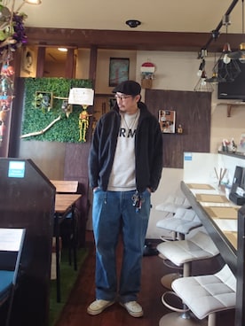 「アイテム（ミリタリージャケット）」を使った、cocostmilitaryさん（メンズ・186cm）の秋コーディネート