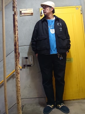 「アイテム（MA-1）」を使った、cocostmilitaryさん（メンズ・186cm）の秋コーディネート
