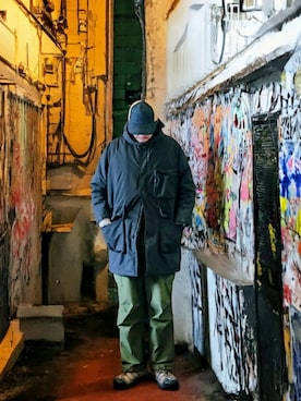 「CA4LA（カシラ）のアイテム」を使った、cocostmilitaryさん（メンズ・186cm）の冬コーディネート