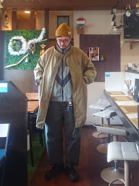 「アイテム（モッズコート）」を使った、cocostmilitaryさん（メンズ・186cm）の冬コーディネート