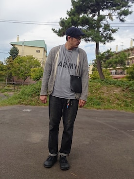 「アイテム（ハンチング/ベレー帽）」を使った、cocostmilitaryさん（メンズ・186cm）の秋コーディネート