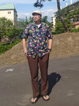 「アイテム（ハンチング/ベレー帽）」を使った、cocostmilitaryさん（メンズ・186cm）の夏コーディネート