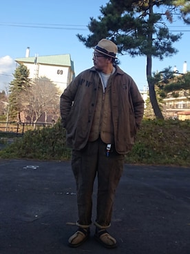 「アイテム（カバーオール）」を使った、cocostmilitaryさん（メンズ・186cm）の秋コーディネート