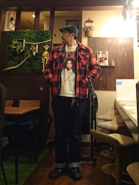「アイテム（ハンチング/ベレー帽）」を使った、cocostmilitaryさん（メンズ・186cm）の秋コーディネート